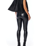 Black faux leather legging - back view