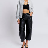 Gaga Faux Leather Barrel Pant
