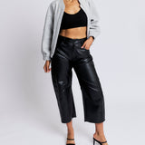 Gaga Faux Leather Barrel Pant