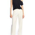 off-the-shoulder tee with short sleeves in black