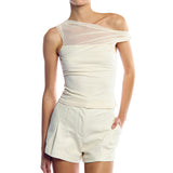 Bartlett Mesh Overlay Asymmetrical Top