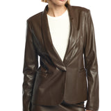 Toby Faux Leather Blazer