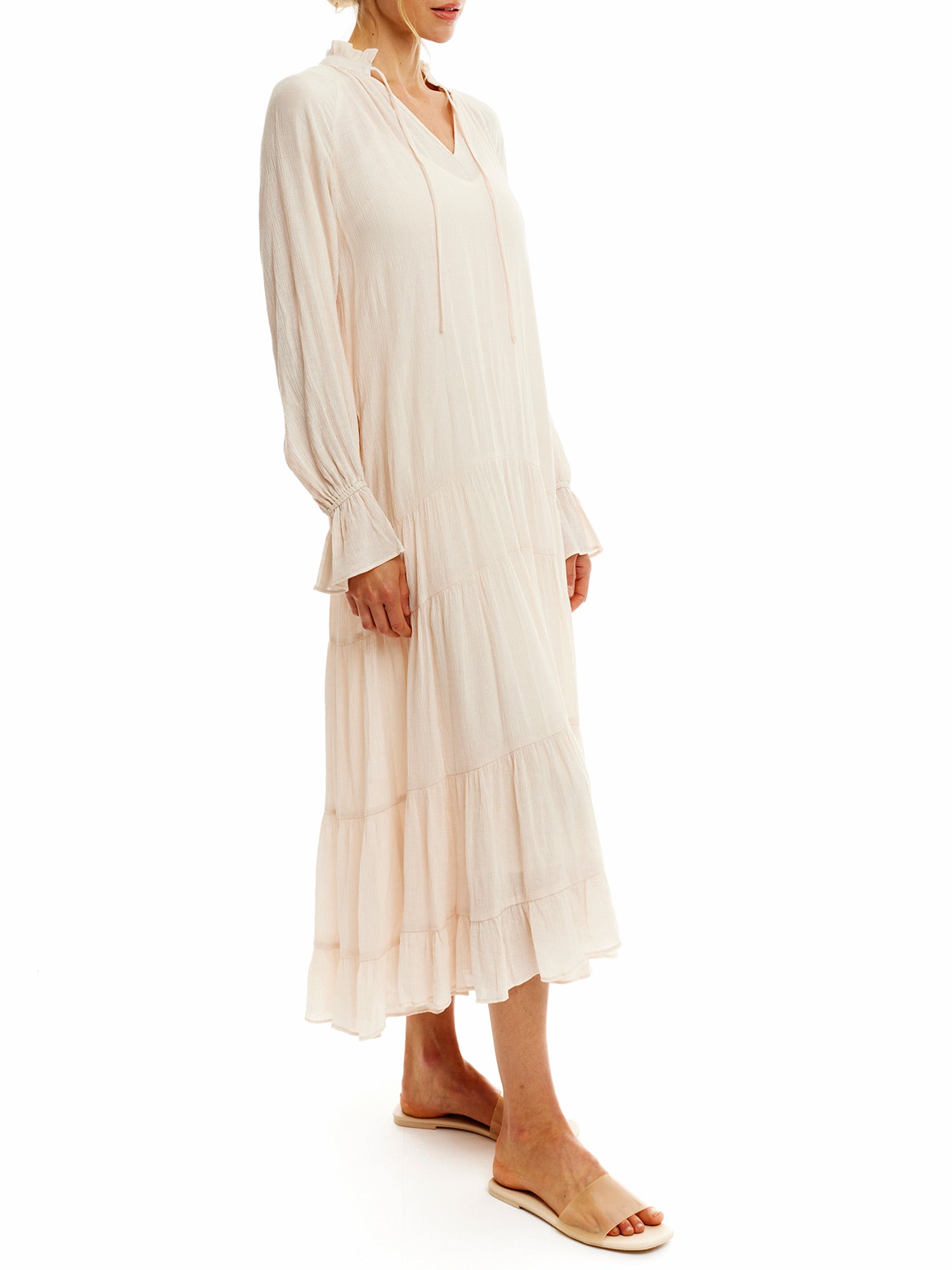 autumn flowy dress Fkelyi Autumn Maple Leaf Print Fall Maxi Dress for Women Long Sleeve V Neck Wedding Guest Dresses Flowy A-Line Elegant Dress with Pockets for SSpring,