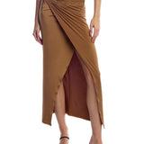 Ferris Draped Midi Skirt