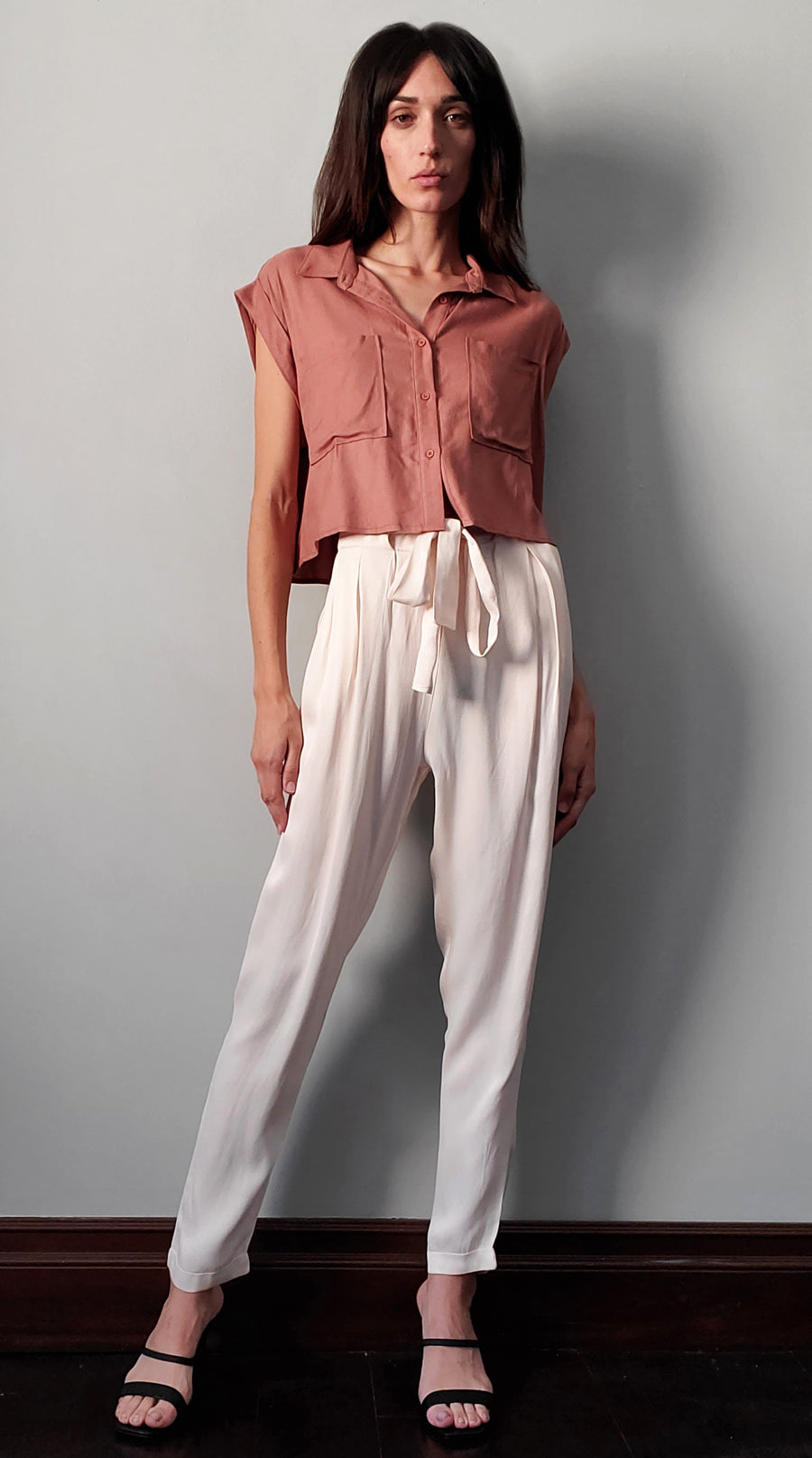 Tina Pocket Front Short Sleeve Button Up Grand Canyon LBLC the label
