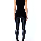 casual sleeveless, v-neck tank with and banded neckline and arm holes in black