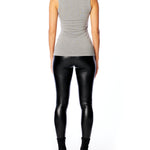 casual sleeveless, v-neck tank with and banded neckline and arm holes in heather grey