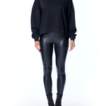 Hoodie with long sleeves, hood, arm seam detailing, ribbed hem and cuffs in black