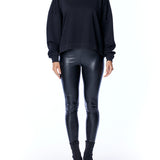 Hoodie with long sleeves, hood, arm seam detailing, ribbed hem and cuffs in black