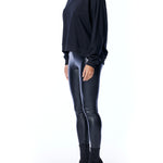 Hoodie with long sleeves, hood, arm seam detailing, ribbed hem and cuffs in black