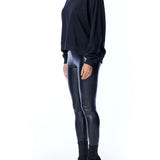 Hoodie with long sleeves, hood, arm seam detailing, ribbed hem and cuffs in black