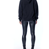 Hoodie with long sleeves, hood, arm seam detailing, ribbed hem and cuffs in black