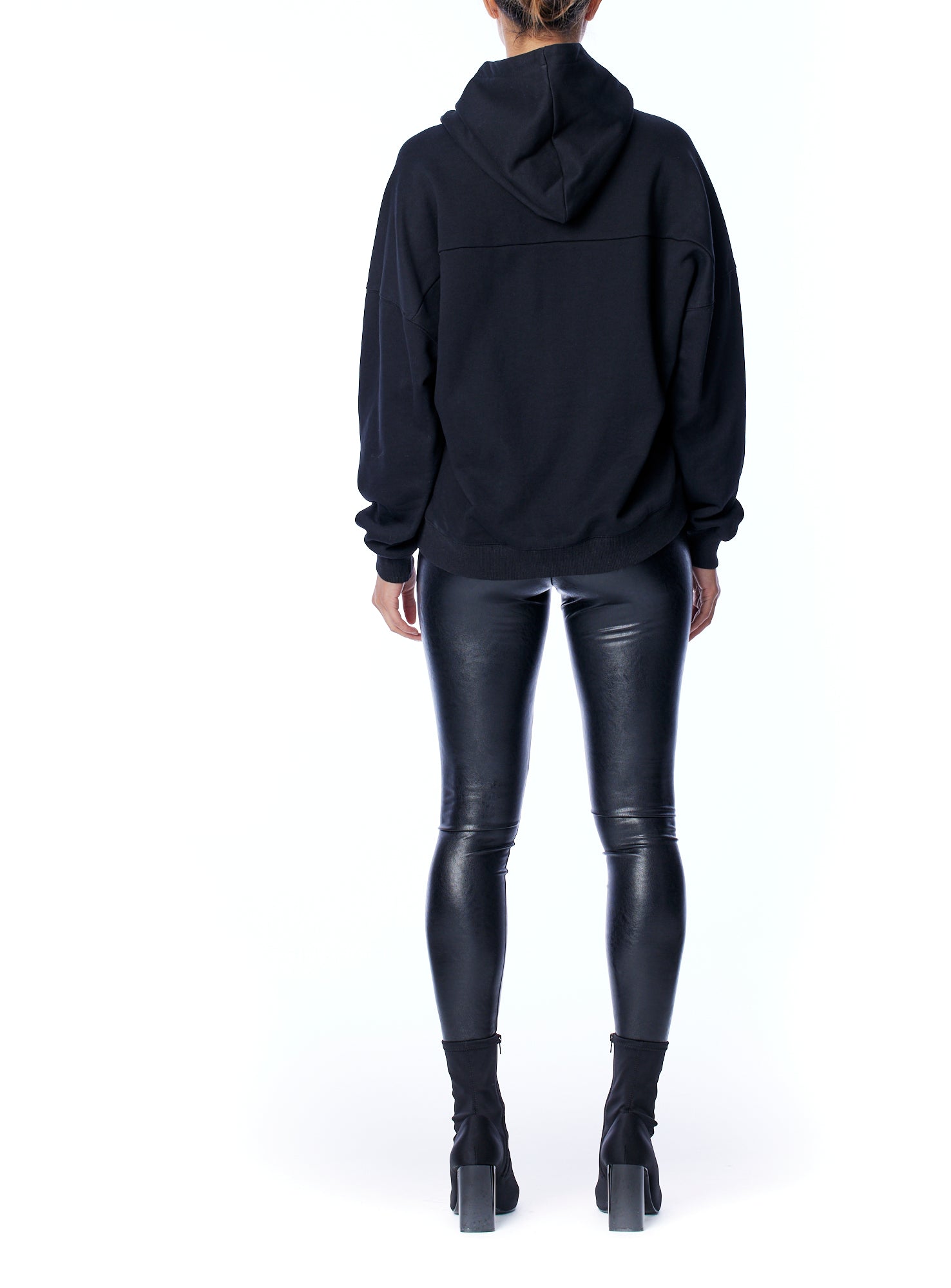 Hoodie with long sleeves, hood, arm seam detailing, ribbed hem and cuffs in black
