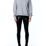 Hoodie with long sleeves, hood, arm seam detailing, ribbed hem and cuffs in heather grey