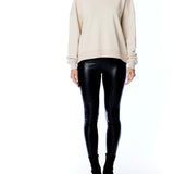 Hoodie with long sleeves, hood, arm seam detailing, ribbed hem and cuffs in sand