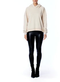 Hoodie with long sleeves, hood, arm seam detailing, ribbed hem and cuffs in sand