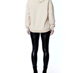 Hoodie with long sleeves, hood, arm seam detailing, ribbed hem and cuffs in sand
