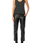 Classic scoop neck tank top in black and white stripe