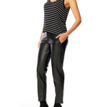 Classic scoop neck tank top in black and white stripe