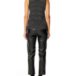 Classic scoop neck tank top in black and white stripe