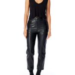 Classic sleeveless v-neck, ribbed tank top in black