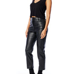 Classic sleeveless v-neck, ribbed tank top in black