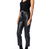 Classic sleeveless v-neck, ribbed tank top in black