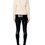 faux wool moto jacket with a tailored fit, zipper and shoulder flap detailing and adjustable belt
