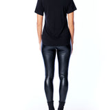 classic V-neck t-shirt made with all vegan fabric in black