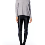 turtleneck sweater with long sleeves, relaxed fit, cross seam detailing and drop shoulder in grey