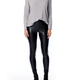 turtleneck sweater with long sleeves, relaxed fit, cross seam detailing and drop shoulder in grey