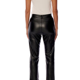 Vegan leather pants in Black - Back View